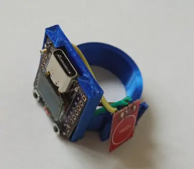 3D-printed finger ring with attached ESP