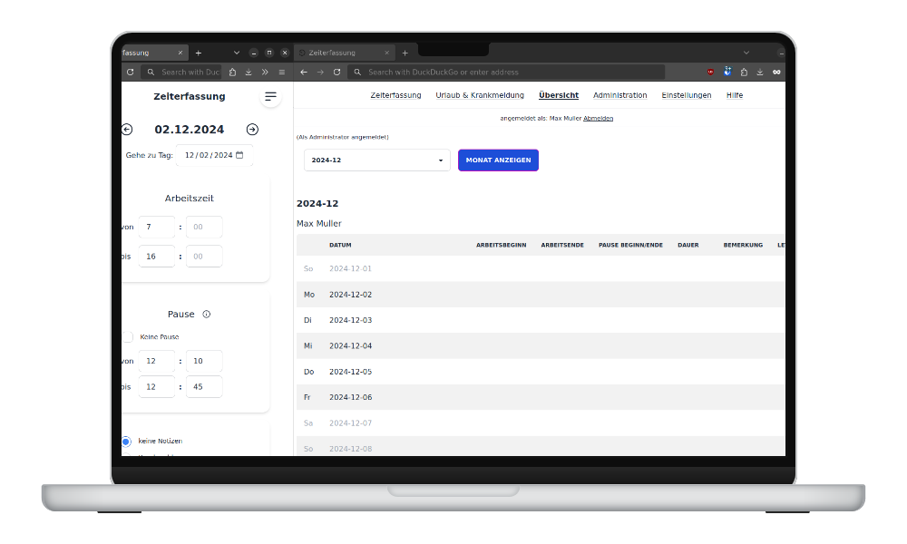 Screenshot showing the time tracker tool on mobile and desktop